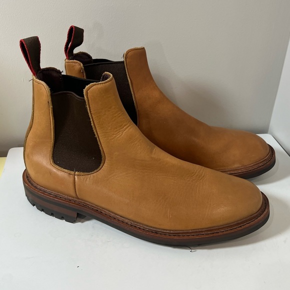 New Allen Edmonds 9.5 D Surrey Brown Leather Chelsea Boots USA Weather Proof - Picture 1 of 10